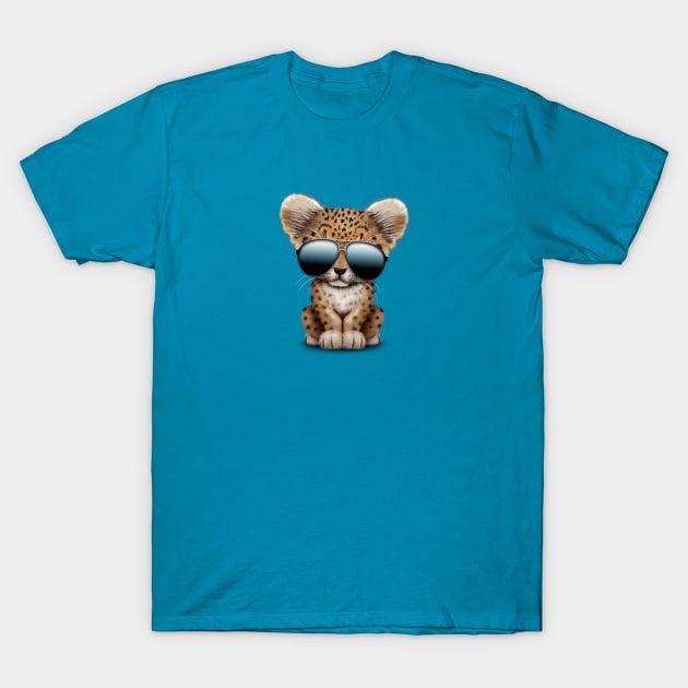 Cute Baby Leopard Wearing Sunglasses T-Shirt by jeffbartels